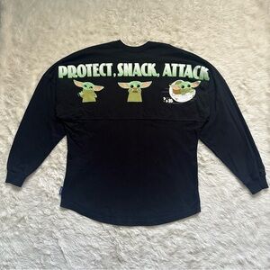 Disney Spirit Jersey The Child Star Wars Baby Yoda Protect Snack Attack Black M